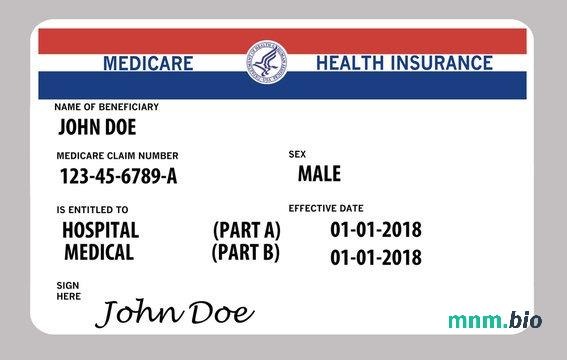 USA karta ubezpieczenia zdrowotnego medicare edytowalny szablon